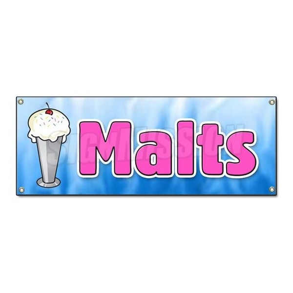 Signmission MALTS BANNER SIGN malted milk malt shop 50s style milk shakes old-fashioned B-Malts - main
